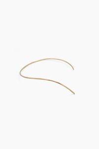 A 3 mm, open-ended curved wire choker in gold, displayed on a clean white background. Handcrafted in Brass.