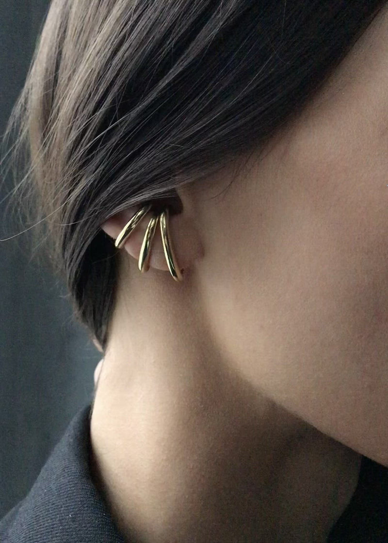Video Ear Cuff Vintage Set Gold and Silver