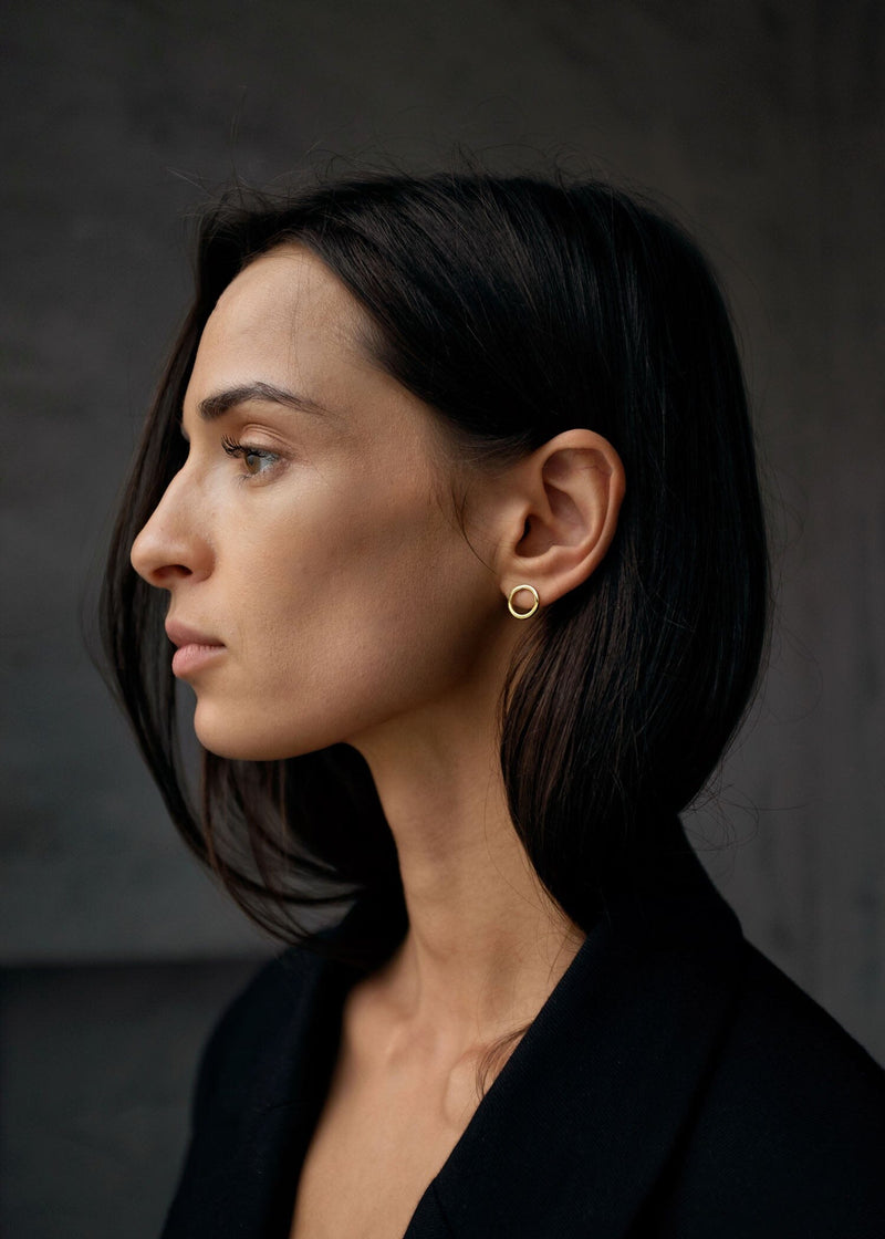 Circular Round Earring Gold - Ronden Oorbel in Goud en Zilver