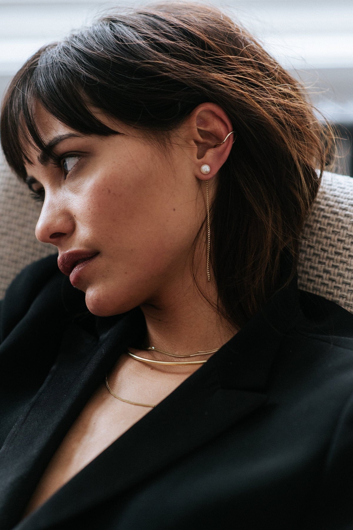Pearl Ear Cuff + Chain GOLD - MVDT COLLECTION
