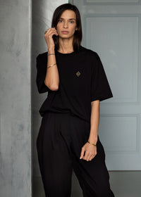 Oversized T-shirt Black Organic Cotton - Unisex - Zwart