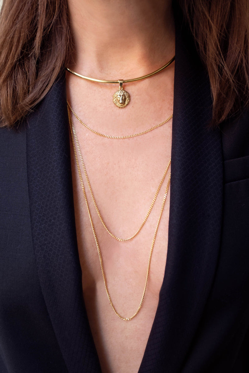 Lion Pendant Gold - Hanger Leeuw Goud - on choker