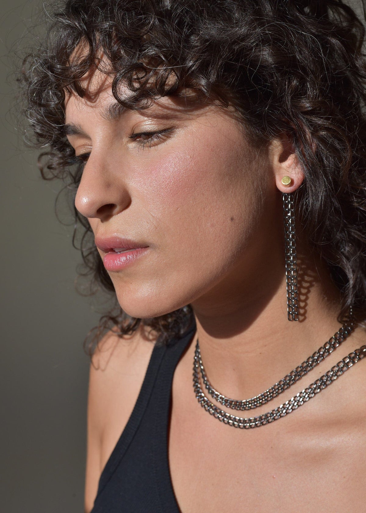 Belleville Black Chain Earring