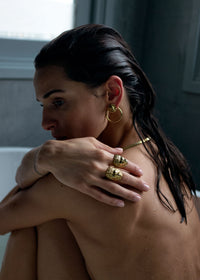 Lion Ring and Bold Earring Gold - Goud
