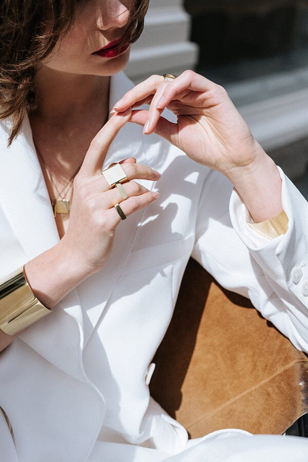 Vierkante Ring Goud - Square Ring Gold - different sizes