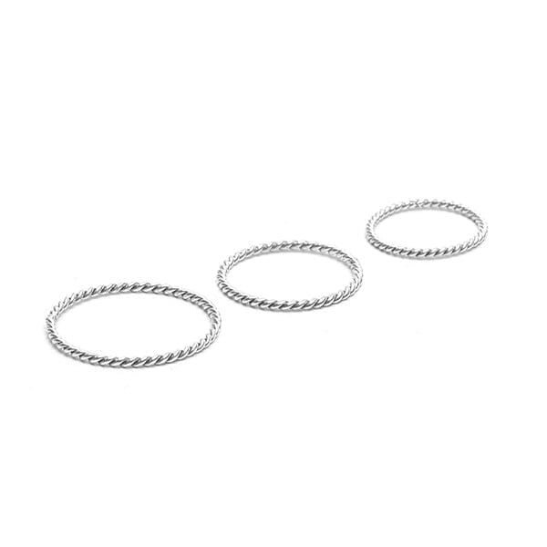 Sun Twist Ring Set Sterling 925 Silver - Gedraaide Ring Set Sterling 925 Zilver