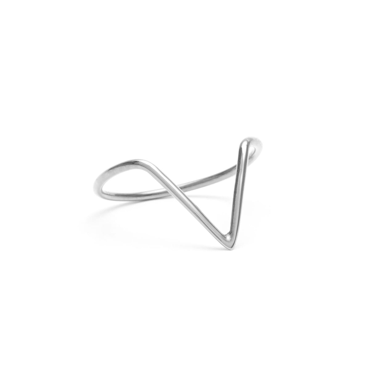 Silver jewelry handmade V ring, minimalist rings. Wearable  as a knuckle, pink ring to big size rings