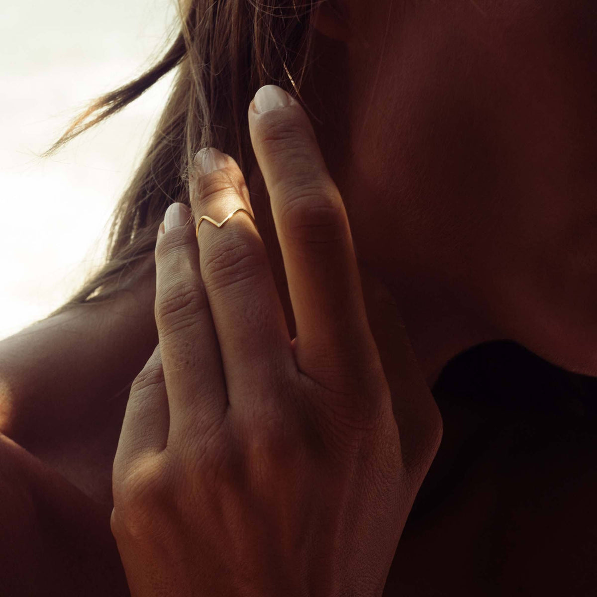 Brass jewelry handmade V ring, minimalist rings in a minimalist jewelry collection.  From knuckle ring to big size rings